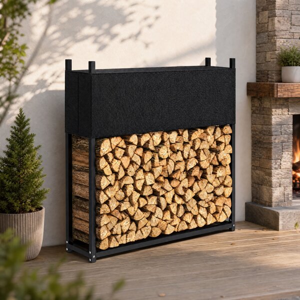 Outsunny Portalegna in acciaio zincato con copertura Oxford 600D, portata 250 kg, nero | Aosom Italy