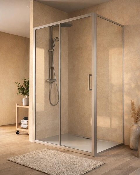 Box doccia 70x120 Marsiglia un anta scorrevole reversibile H 195 cromo