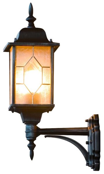 Applique Konstsmide Milano, alluminio laccato, nero/argento, vetro acile in cristallo al piombo