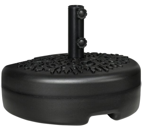 Outsunny Base per Ombrellone Semicircolare Riempibile con Sabbia o Acqua per Pali 38-48mm, Nero|Aosom