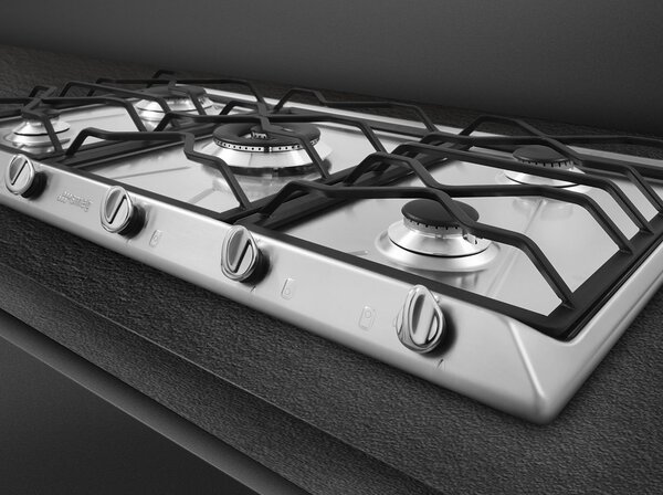 Smeg Piano Cottura 5 Fuochi a Gas Larghezza 90 cm (1 Bruciatore Tripla Corona) in Acciaio Inox colore Inox - SRV596O