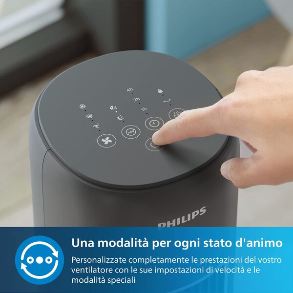 Philips Ventilatore a torre 40W con telecomando, timer, 3 velocit e 3 modalit colore Grigio Scuro - CX553511