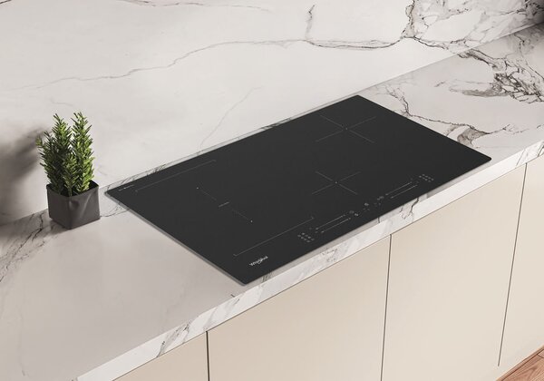 Whirlpool Piano Cottura Induzione 4 Fuochi Larghezza 77 cm in Vetroceramica colore Nero - WL S3777 NE BM