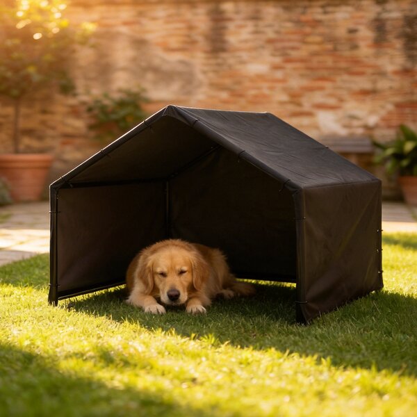 PawHut Cuccia per Cani da Esterno in Tessuto Oxford, per Cani Piccola, Media e Grande, 125x110x93 cm, Nero | Aosom Italy