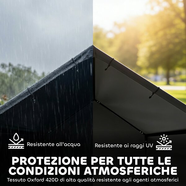 PawHut Cuccia per Cani da Esterno in Tessuto Oxford, per Cani Piccola, Media e Grande, 125x110x93 cm, Nero | Aosom Italy