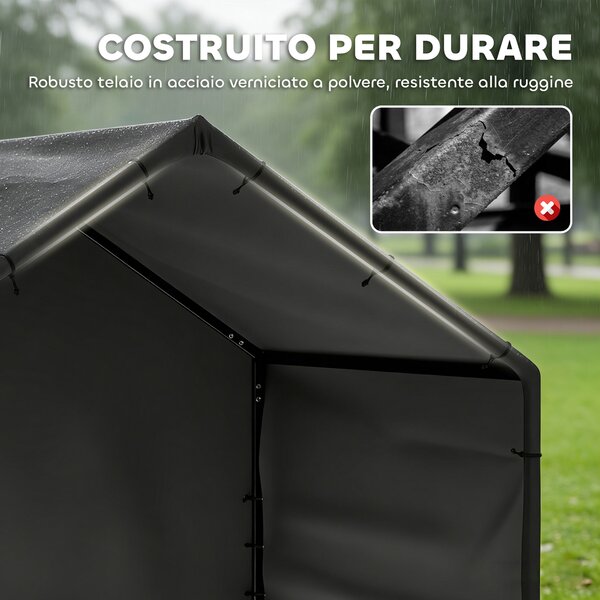 PawHut Cuccia per Cani da Esterno in Tessuto Oxford, per Cani Piccola, Media e Grande, 125x110x93 cm, Nero | Aosom Italy