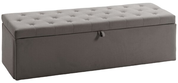 HOMCOM Cassapanca in Velluto140L con Seduta Ampia Imbottita, Capacità 240kg, Camera da Letto Soggiorno Ingresso, Grigio | Aosom Italy