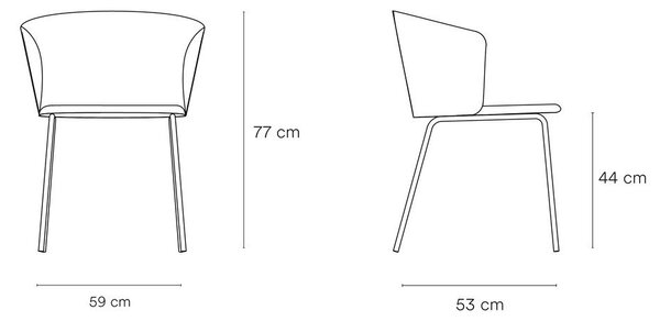Set di sedie da pranzo grigio chiaro in imbottito 2 pz Add – Teulat