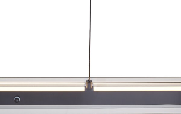 Lampada a sospensione moderna nera con vetro fumé con LED Easylift - Catch