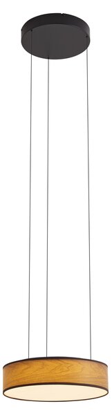 Lampada a sospensione moderna nera con stampa effetto legno di noce, LED integrato dimmerabile a 3 fasi, Easylift - Drew