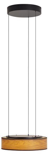 Lampada a sospensione moderna nera con stampa effetto legno di noce, LED integrato dimmerabile a 3 fasi, Easylift - Drew