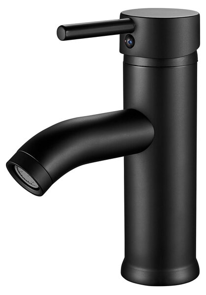 Miscelatore per lavabo nero, rubinetto monocomando per bagno