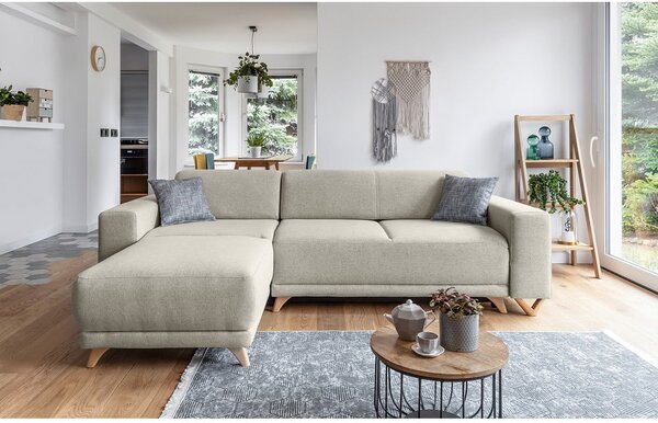 Divano angolare beige allungabile e con contenitore Classy Sophie – Miuform