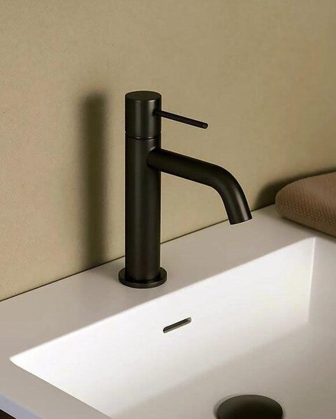 Rubinetto miscelatore lavabo senza scarico in ottone nero opaco Memo