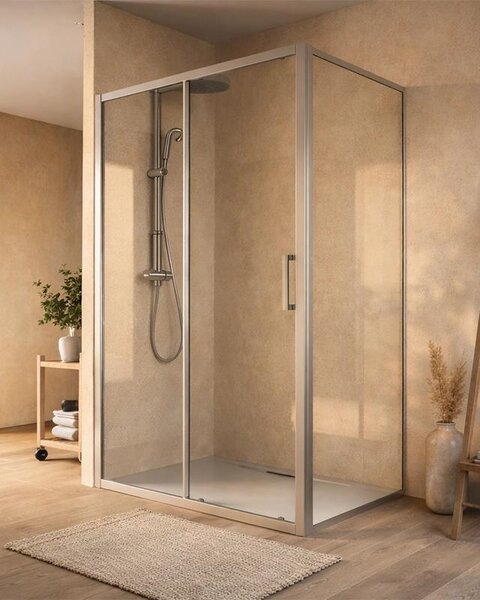 Box doccia 70x160 Marsiglia un anta scorrevole reversibile trasparente H 195 cromo
