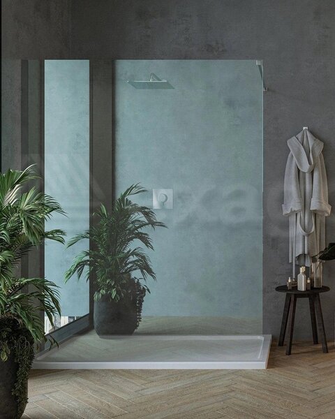 Parete doccia fissa 160 cm H 200 cristallo 8 mm trasparente profilo cromo Genio