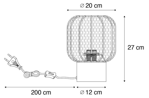 Lampada da tavolo Japandi oro con paralume beige - Pluni