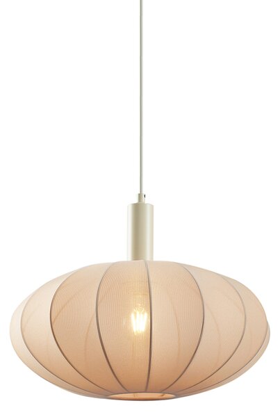 Lampada a sospensione Japandi beige con paralume in tessuto - Bida