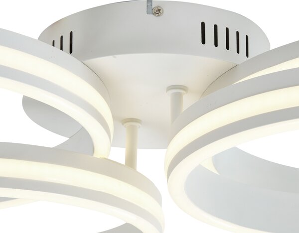 Plafoniera bianca con LED dimmerabile a 3 livelli 4 luci - Navara