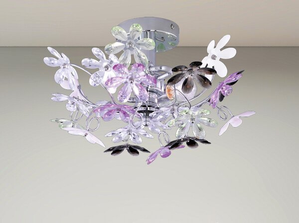 Originale lampada da soffitto a LED per camera da letto con motivi floreali, regolabile tramite interruttore