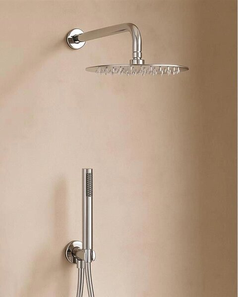 Set doccia soffione e doccetta in acciaio cromo Platinum