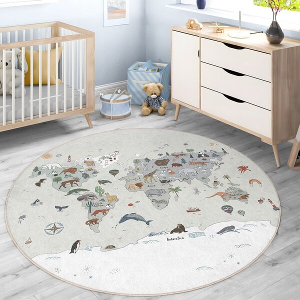 Tappeto da gioco per bambini lavabile ø100 cm Big World – Mila Home