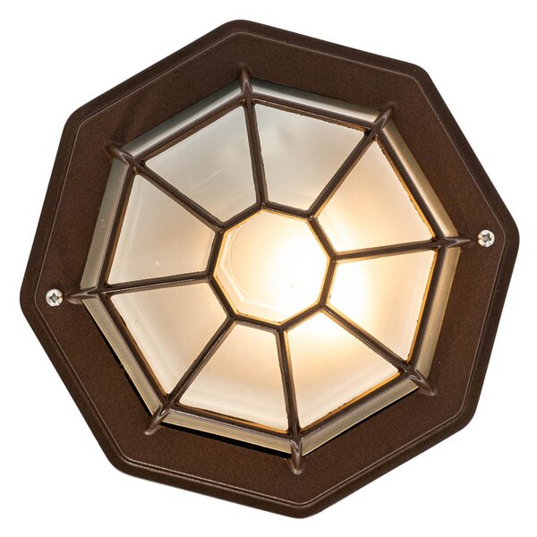 Lampada da soffitto rustica marrone ruggine 21,3 cm IP44 - Bri