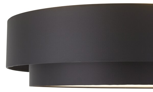 Plafoniera moderna nera 50cm 3 luci - Drum Duo