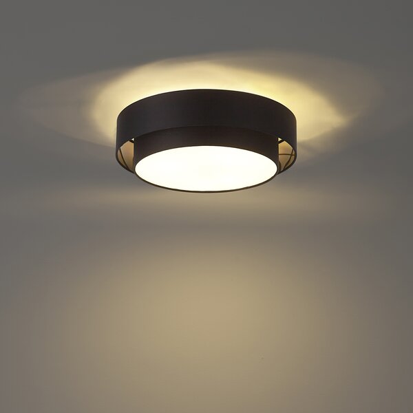 Plafoniera moderna nera 50cm 3 luci - Drum Duo