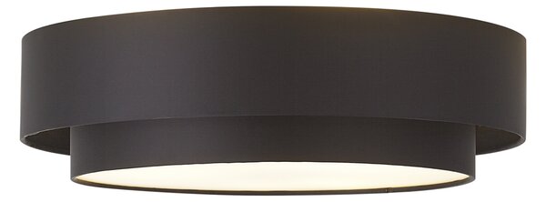 Plafoniera moderna nera 50cm 3 luci - Drum Duo