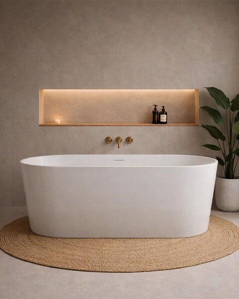 Vasca 170x80 Brooklyn freestanding in acrilico bianco lucido