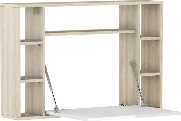 Scaffali a libro sospesi Muse scrivania a muro per ufficio domestico Sonoma rovere / bianco lucido