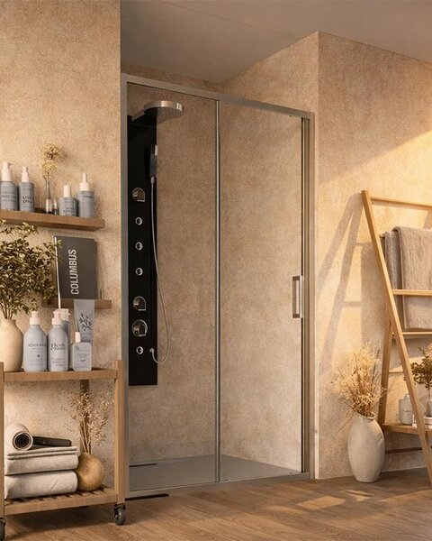 Box doccia 160 cm nicchia Marsiglia uno scorrevole reversibile H 195 cromo