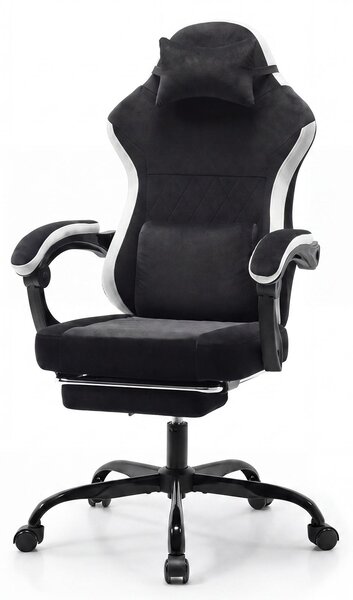 Sedia da gaming ergonomica con cuscini per il collo e la schiena, sedia girevole regolabile in altezza per PC con rotelle a 360° per una persona, ideale per un utilizzo confortevole e per l'ufficio domestico
