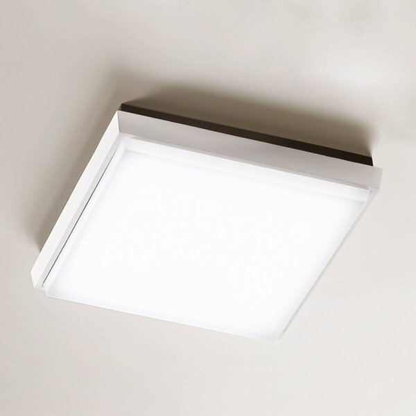 Fabas Luce Plafoniera LED da esterni Desdy, 24x24 cm, bianco