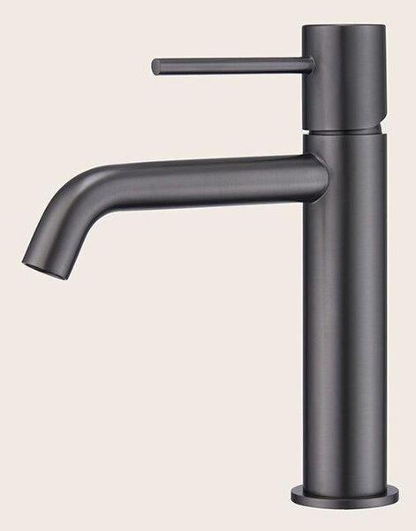 Rubinetto lavabo senza scarico ottone grigio metallico Memo