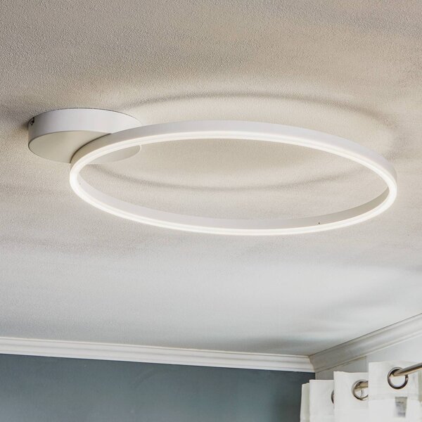 Fabas Luce Plafoniera a LED Giotto, dimmerabile, Bianco / Opale, Soggiorno / Sala da pranzo, Metallo, Moderno, Plafoniera LED