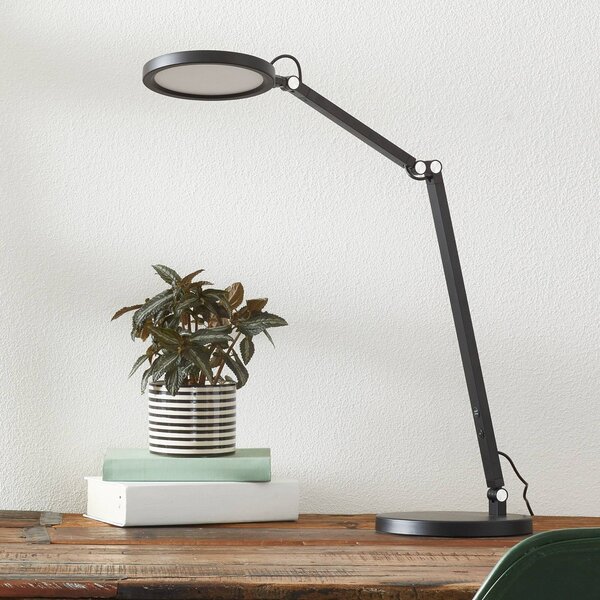 Fabas Luce Lampada da scrivania Regina, dimmerabile, Nero, Studio / Ufficio, Metallo, Moderno, Lampada da tavolo LED