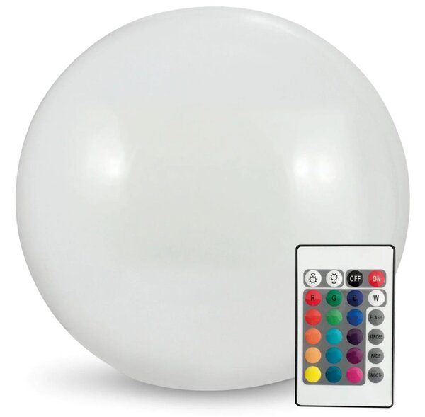 LED RGBW Lampada solare BALL LED/3,7V 1500 mAh diametro 50 cm IP65 + telecomando