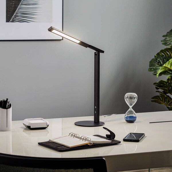 Fabas Luce Lampada LED da scrivania Ideal con dimmer, nero