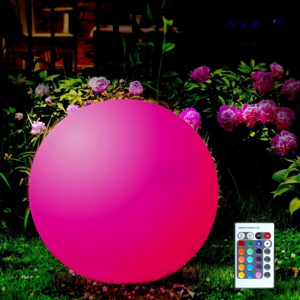 LED RGBW Lampada solare BALL LED/3,7V 1500 mAh diametro 50 cm IP65 + telecomando