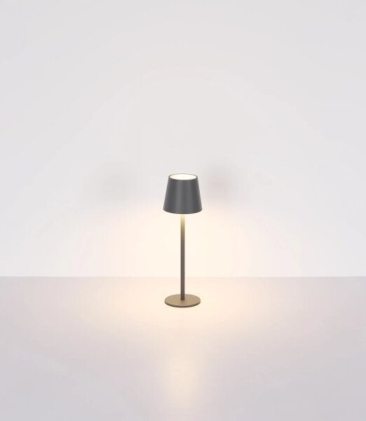 Globo 58488G-LED Lampada da tavolo VANNIE dimmerabile a sfioramento, ricaricabile, per esterni 3W/5V IP54 1800mAh grigia