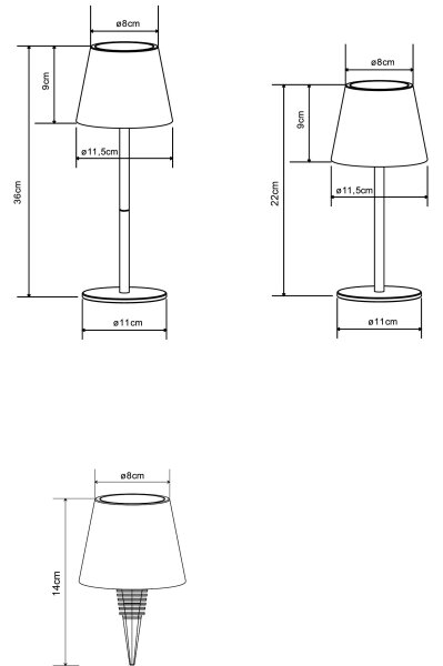 Globo 58488W - Lampada da tavolo LED per esterni VANNIE 3 in 1, dimmerabile a sfioramento e ricaricabile, 3W/5V, IP54, bianca