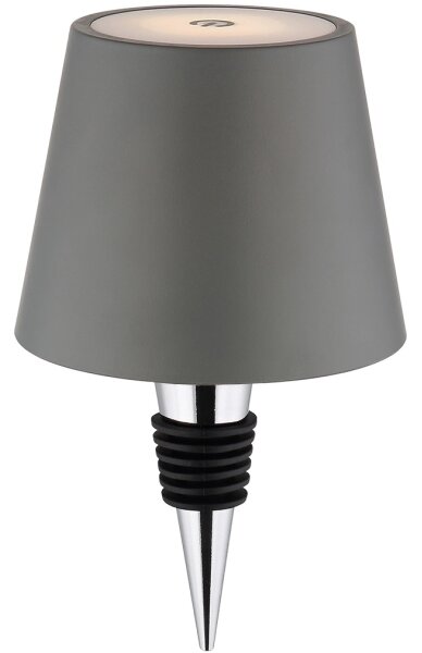 Globo 58488G-LED Lampada da tavolo VANNIE dimmerabile a sfioramento, ricaricabile, per esterni 3W/5V IP54 1800mAh grigia