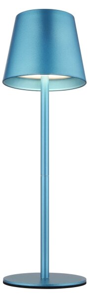 Globo 58488BL-LED Lampada da tavolo ricaricabile VANNIE con dimmer a sfioramento, per uso esterno, 3W/5V, IP54, 1800mAh, blu