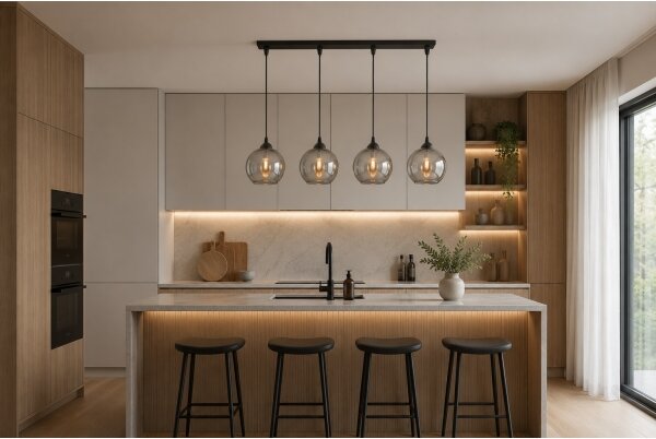 Brilagi - Lampadario sospeso con cavo DIOR 4xE27/60W/230V nero/grigio fumé