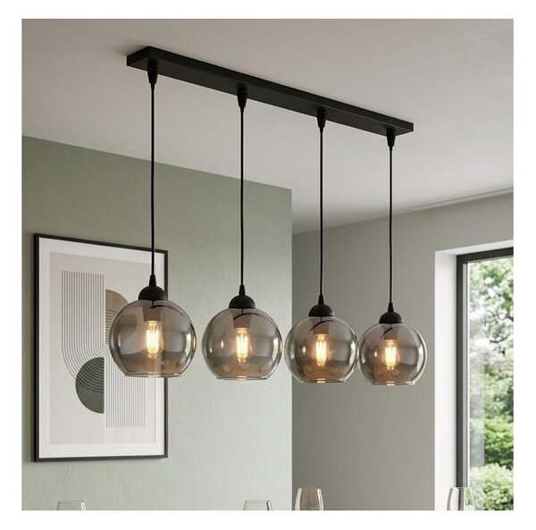 Brilagi - Lampadario sospeso con cavo DIOR 4xE27/60W/230V nero/grigio fumé