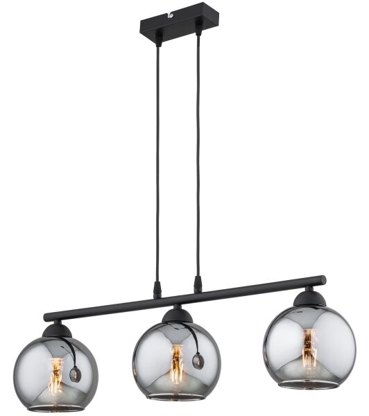 Brilagi - Lampadario sospeso con cavo DIOR 3xE27/60W/230V nero/grigio fumé