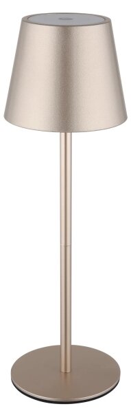 Globo 58488CH-LED Lampada da tavolo VANNIE dimmerabile a sfioramento ricaricabile da esterno 3W/5V IP54 1800mAh ottone