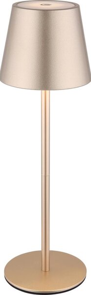 Globo 58488CH-LED Lampada da tavolo VANNIE dimmerabile a sfioramento ricaricabile da esterno 3W/5V IP54 1800mAh ottone